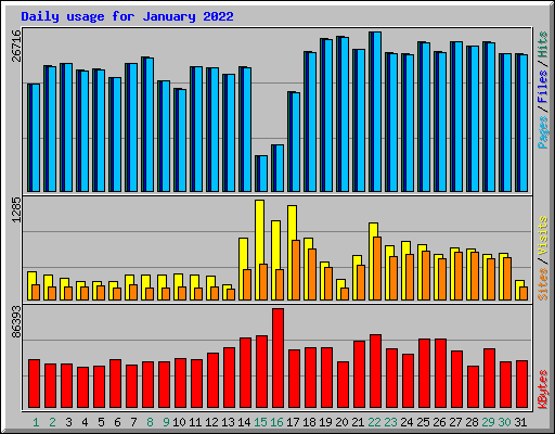 Daily usage for January 2022