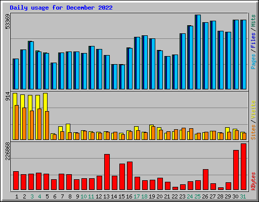 Daily usage for December 2022