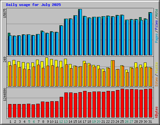 Daily usage for July 2025