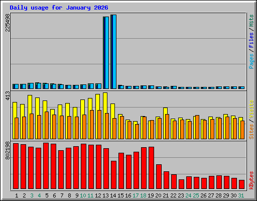 Daily usage for January 2026