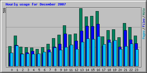 Hourly usage for December 2007