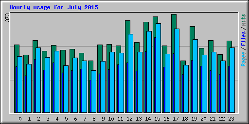 Hourly usage for July 2015