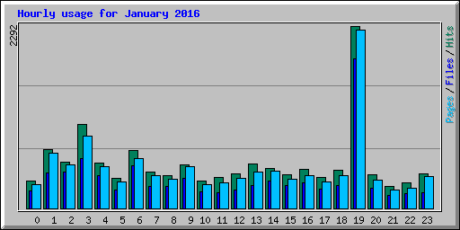 Hourly usage for January 2016