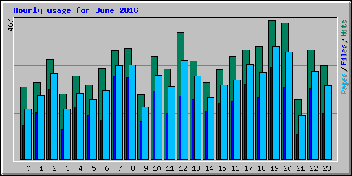 Hourly usage for June 2016