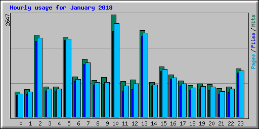 Hourly usage for January 2018