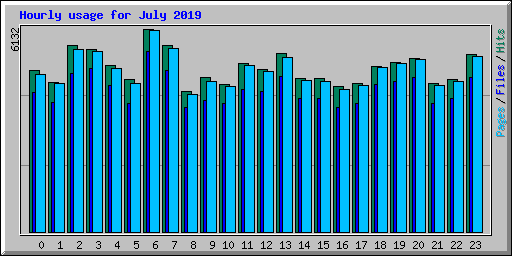 Hourly usage for July 2019