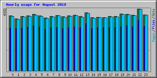 Hourly usage for August 2019