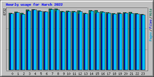 Hourly usage for March 2022