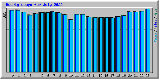 Hourly usage for July 2022