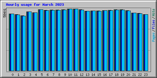 Hourly usage for March 2023