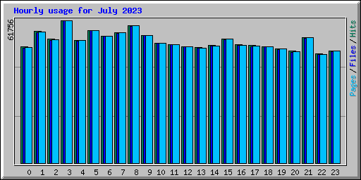 Hourly usage for July 2023